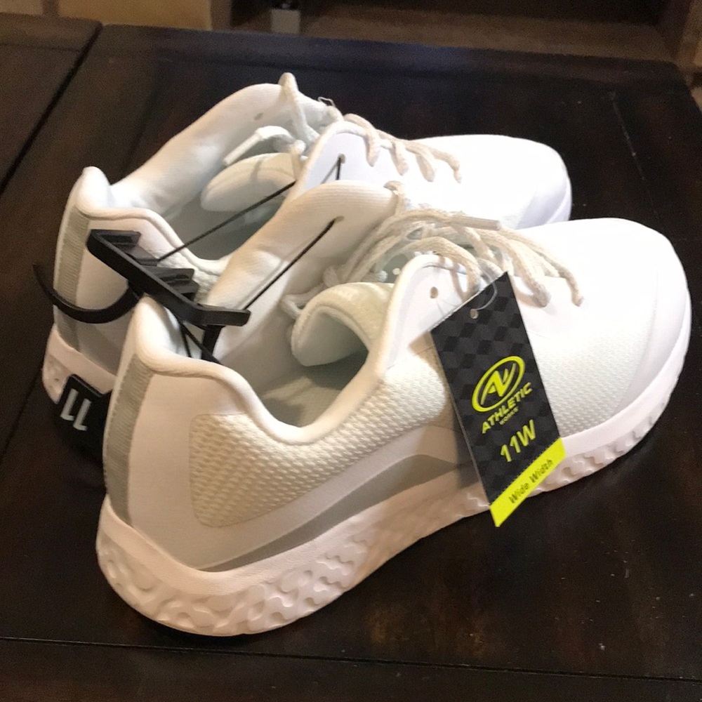 Shoes - Athletic. Size 11W. White. NEVER WORN.